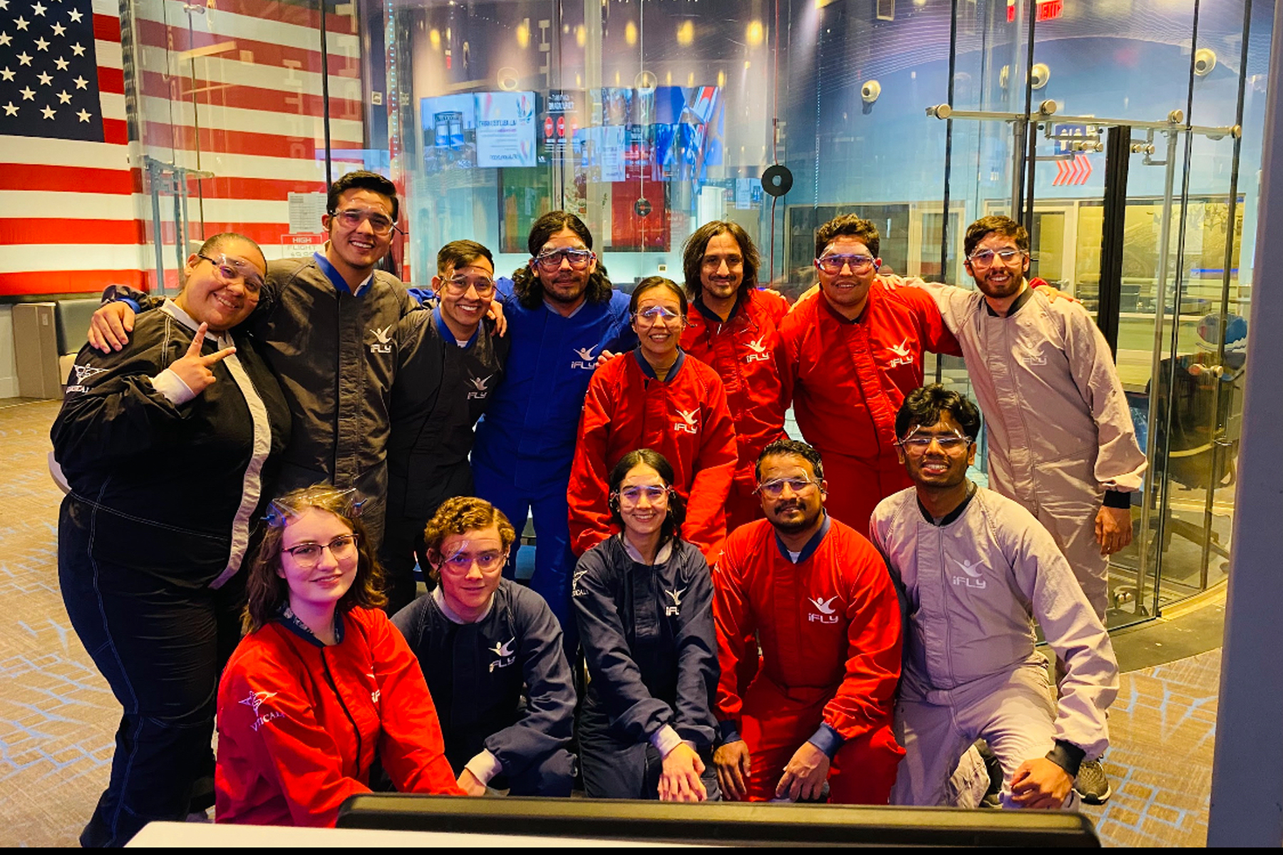 Dr. Jorge research group members: Enjoying indoor skydiving @ifly